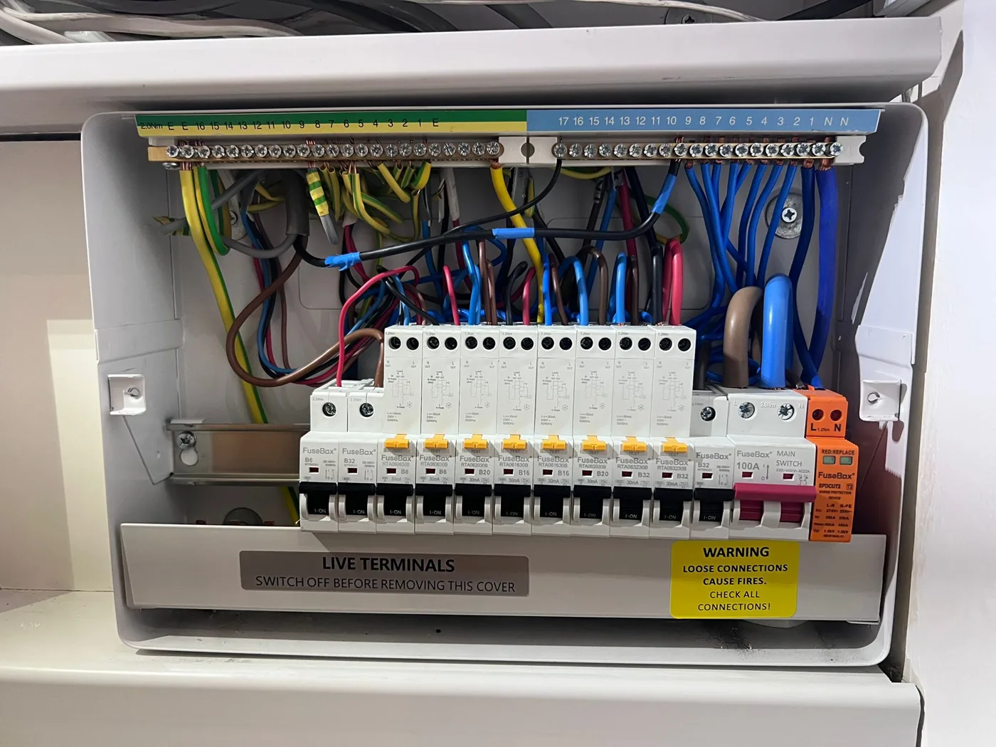 Modern consumer unit installation