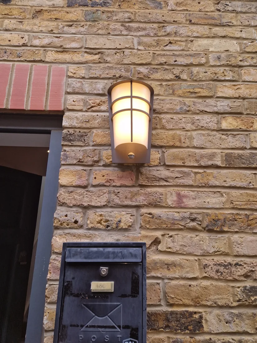 Completed exterior lighting work