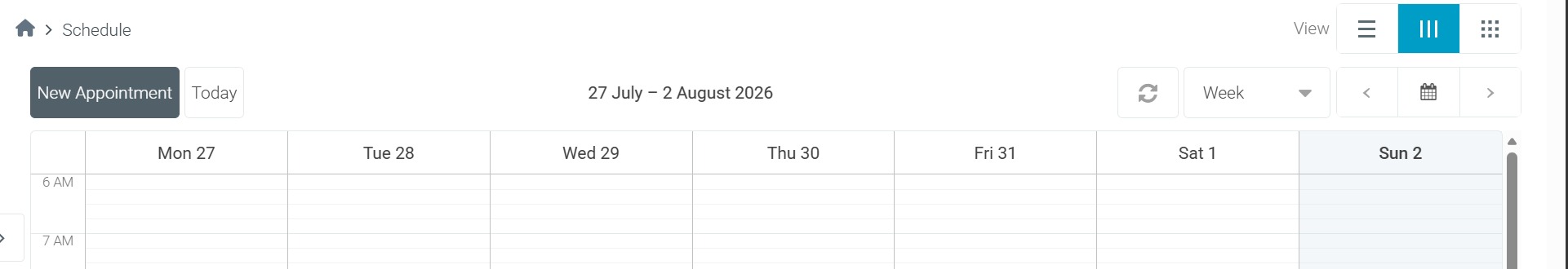 Tradify appointment schedule used to coordinate landlord and letting-agent visits