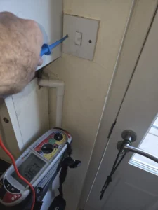 Lighting circuit retested after the damaged cable was bypassed in Peckham